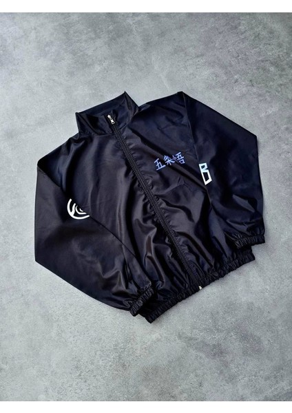 Fermuarlı Dijital Baskılı Rüzgarlık - Siyah fiyatları