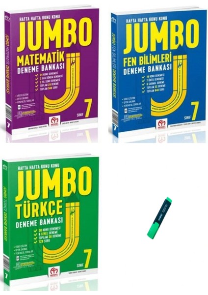 7. Sınıf Jumbo Serisi Matematik Türkçe ve Fen Bilimleri Denemeleri