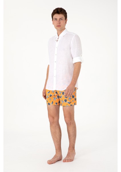Erkek Turuncu Deniz Şortu 50301284-VR051