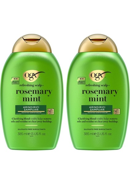 Rosemary Mint Arındırıcı Şampuan 385 ml X2 Adet