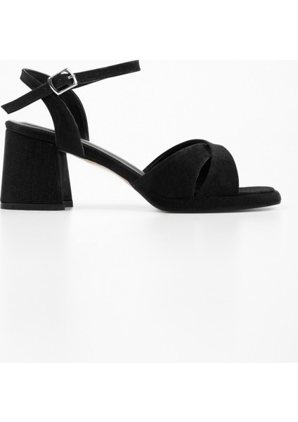 Kadın Tilia Siyah Simli Platform Topuklu Ayakkabı