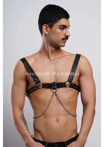 Erkek Gömlek Kemeri, Zincirli Göğüs Harness, Partywear, Clubwear M fırsatları