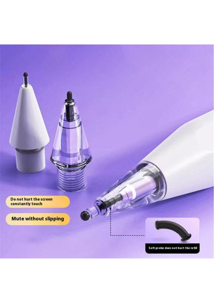 Apple Pencil (2. Nesil)/kalem (1. Nesil)/kalem (Usb-C)/pencil Pro Damping Tips Ince Uç-2b/açık Sarı Için (Yurt Dışından)