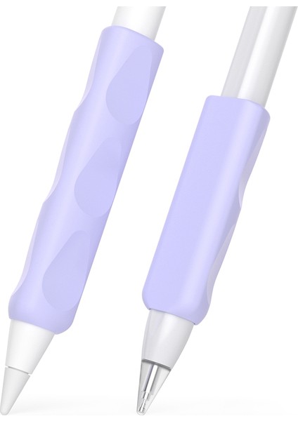Apple Pencil Için 2 Adet Silikon Kılıf, Huawei M-Pencil Serisi Kalem Kapağı Tutacağı-Mor (Yurt Dışından)