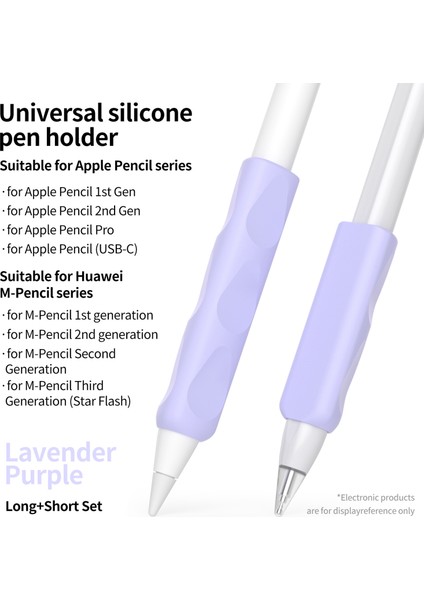 Apple Pencil Için 2 Adet Silikon Kılıf, Huawei M-Pencil Serisi Kalem Kapağı Tutacağı-Mor (Yurt Dışından) fiyatları