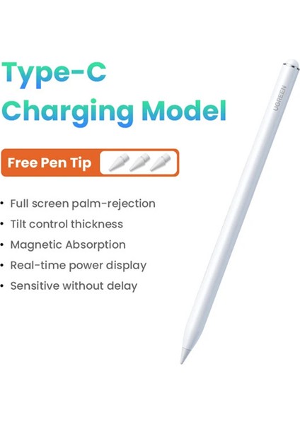 Ugreen Stylus Kalem Alüminyum Alaşımlı Hassas Dokunmatik Kontrol Kalemi 1,5 mm Pom Uçlu iPad 6/7/8/9/10 Için (Yurt Dışından)