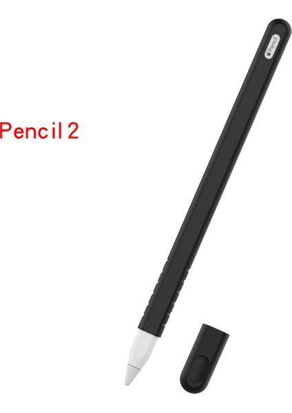 Apple Pencil (2. Nesil) Için Kaymaz Silikon Kapak Tutucu Koruyucu Uç Kapağı - Siyah (Yurt Dışından)