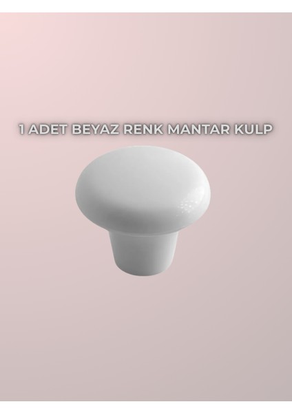 Beyaz Mantar Sert Plastik Düğme Yuvarlak Mobilya Çekmece Düğme Kulp