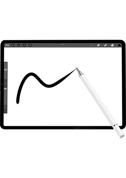 2'si 1 Arada Ekran Kalemi Kapasitif Kalem Yüksek Hassasiyet Kalemi Evrensel Kapasitif Ekran Kalemi Android, Ios ile Uyumlu - Siyah (Yurt Dışından)