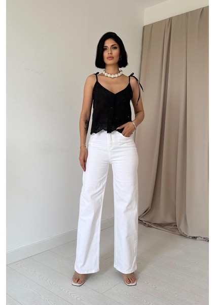 Siyah Bağcıklı Brode Bluz fiyatları