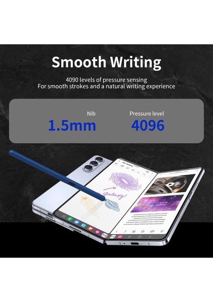 Samsung Galaxy Z Fold6 5g/z Fold5 5g/z Fold4 5g/z Fold3 5g Elektromanyetik Kalem Stylus Kalem Yuvası-Mavi (Yurt Dışından)