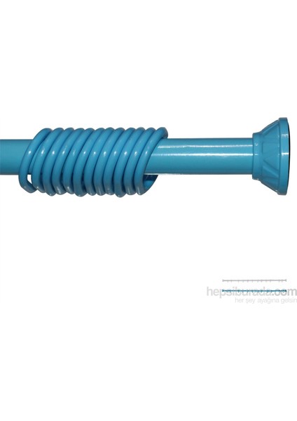 Banyo Perde Borusu 120cm-200cm Mavi Duş Perde Borusu Duşakabin Perde Askısı Yaylı Duş Borusu Metal