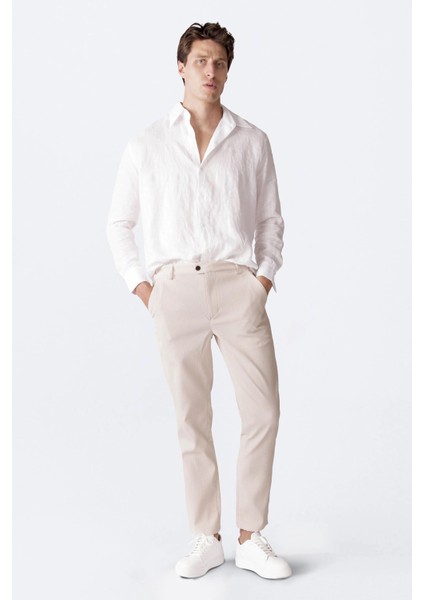 Isaora Fitilli Relaxed Fit Normal Bel Düz Paça Pantolon Erkek Pantolon M24P5902 Stn