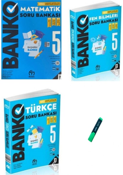 5. Sınıf Banko Serisi Matematik Türkçe ve Fen 3lü Set Soru Bankası