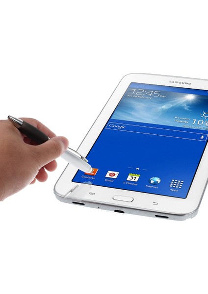 2'si 1 Arada Kapasitif Ekran Kalemi Dokunmatik Kalem + iPhone iPad Samsung Sony Htc Vb. Için Tükenmez Kalem - Siyah (Yurt Dışından)