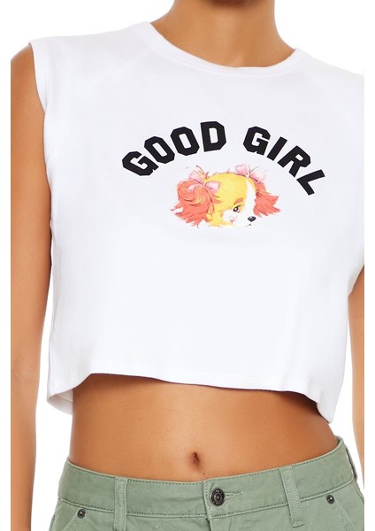 Good Girl Puppy Muscle Baskılı Atlet modelleri