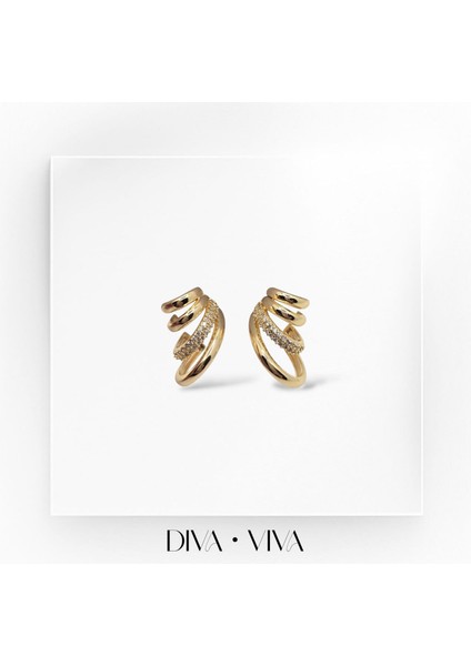 -Kaburga Tasarım Kadın-Ribora Küpe