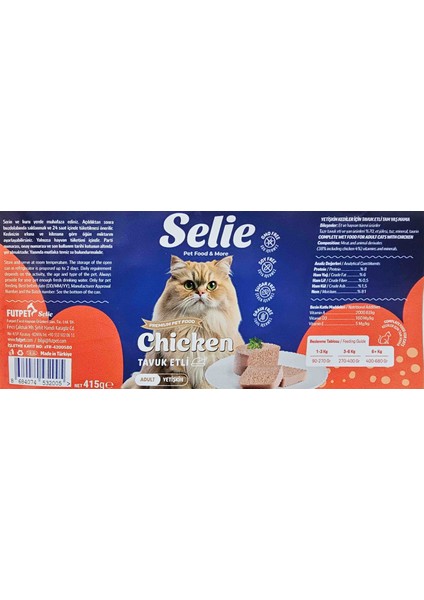 Tavuklu Yetişkin Kedi Maması 415G