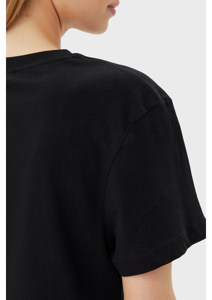 Clematis % 100 Pamuk Regular Fit Logolu T Shirt V5GI09K9RM1 Bayan Kimono V5GI09 K9RM1 Jblk