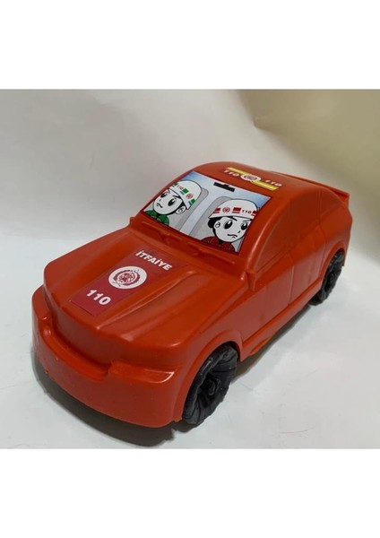 Kırmızı Renk Çocuk Oyuncak Itfaiye Arabası Sürtmeli Plastik Araba 23CM fiyatları