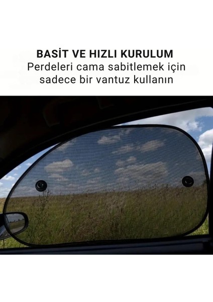 Uv Korumalı 2 Adet Araç Yan Cam Güneşlik Sineklik 65X38CM Araç Yan Cam Güneşlik Araç Perdesi