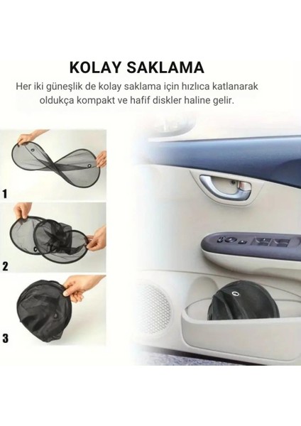 Uv Korumalı 2 Adet Araç Yan Cam Güneşlik Sineklik 65X38CM Araç Yan Cam Güneşlik Araç Perdesi