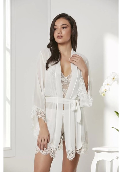 Pierre Cardin 7005 Sabahlıklı Şort Gecelik Takım