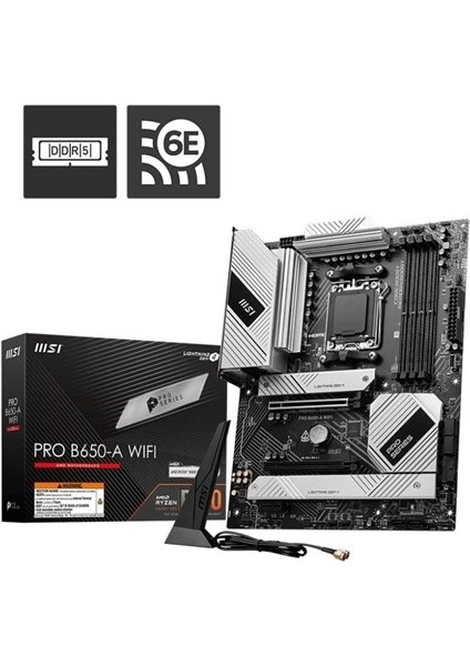 <![cdata[msı Pro B650-A WIFI6E Ddr5 Hdmı-Dp Pcıe 4.0 Am5 Atx]]>