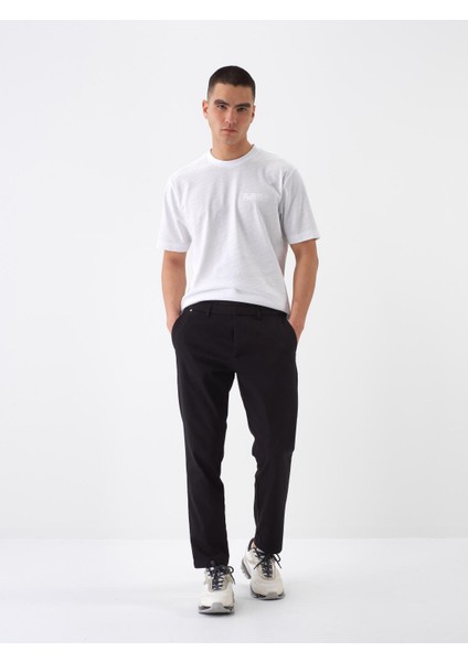 Erkek Siyah Slim Fit Pamuklu Jogger Pantolon