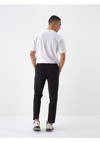 Erkek Siyah Slim Fit Pamuklu Jogger Pantolon