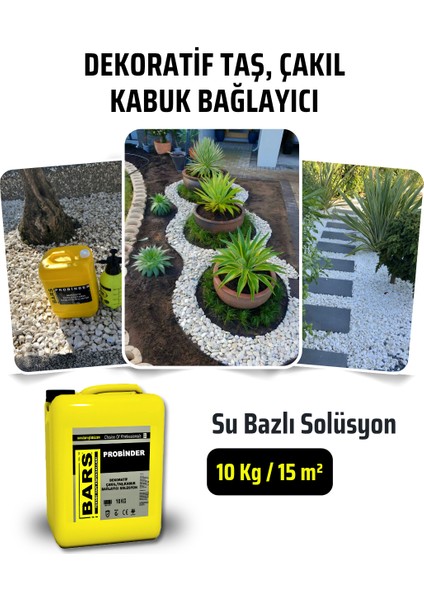 Probinder Dekoratif Taş, Çakıl ve Kabuk Bağlayıcı Şeffaf Solüsyon – Dayanıklı ve Kolay Uygulama
