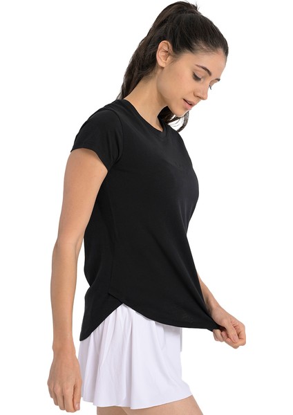 Sendai Kadın Siyah Günlük Stil T-Shirt 25YK013-SYH indirimleri