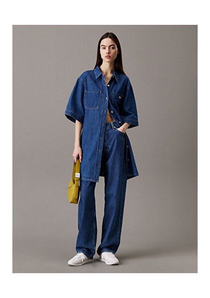 Lınen Boxy Belted Shırt Dress