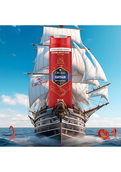 Captain 3'ü Bir Arada Yüz Saç ve Vücut Duş Jeli 400 ml