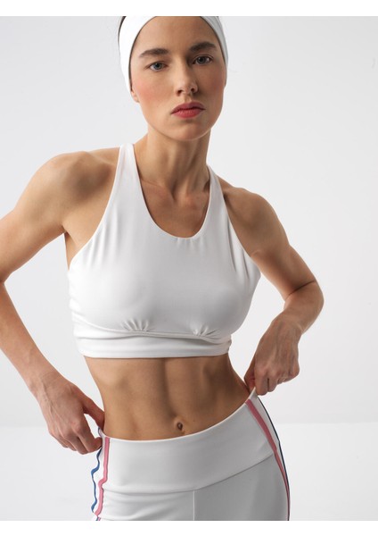 Kadın Beyaz Slim Fit Crop