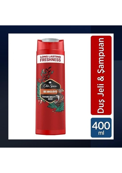 Bearglove Erkekler İçin Duş Jeli ve Şampuan 400 ml