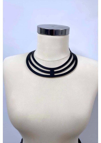 Halka Detraylı Şık Deri Choker, Deri Kolye fiyatları