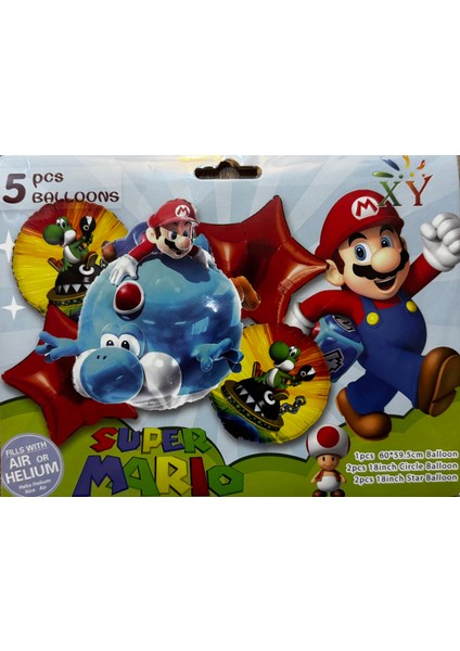 Super Mario 5li Folyo Balon Yeni Model