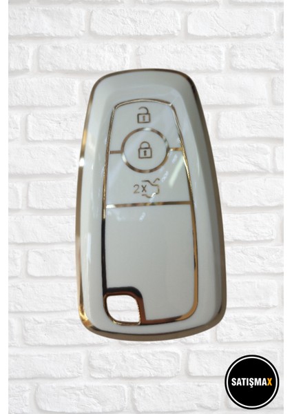 Lüx Ford M.ustang Fusion Ecosport F150 F250 Ranger Kuga Beyaz Gold Nano Anahtar Kılıfı 1.kalite