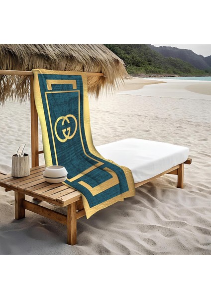 Dekoratif Modern Desenli Plaj Deniz Havlusu Peştamal 80 x 160 cm LU x 36