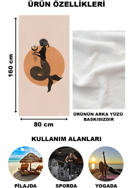 Astroloji Oğlak Burcu Desenli Plaj Deniz Havlusu Peştamal 80 x 160 cm AST21 fiyatları