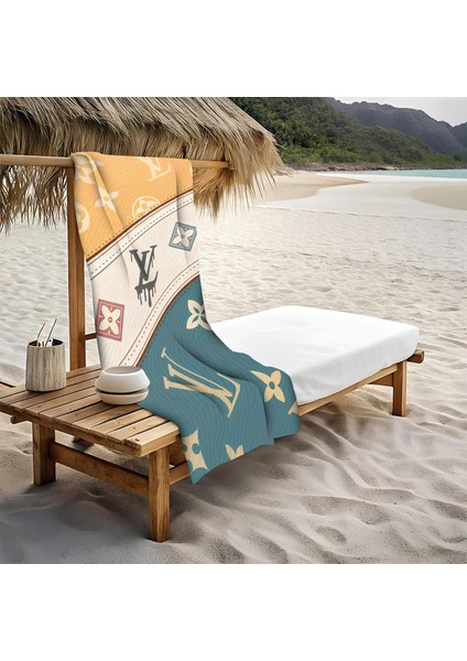 Dekoratif Modern Desenli Plaj Deniz Havlusu Peştamal 80 x 160 cm LU x 43