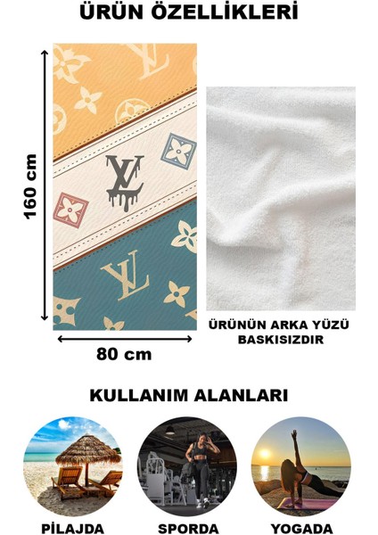 Dekoratif Modern Desenli Plaj Deniz Havlusu Peştamal 80 x 160 cm LU x 43 fiyatları