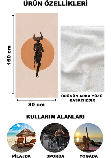 Astroloji Akrep Burcu Desenli Plaj Deniz Havlusu Peştamal 80x160 CM AST13