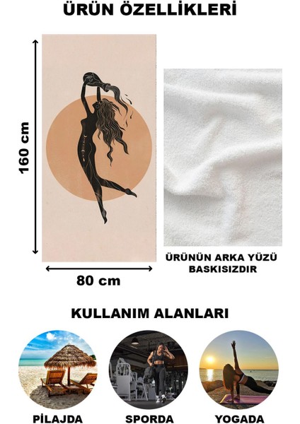 Astroloji Kova Burcu Desenli Plaj Deniz Havlusu Peştamal 80x160 CM AST20 fiyatları