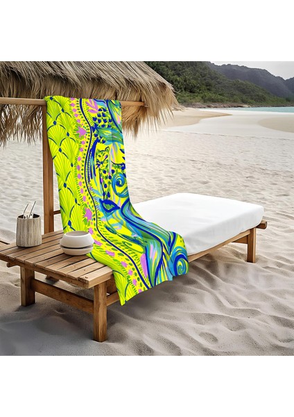 Modern Desenli Plaj Deniz Havlusu Peştemal 80 x 160 cm OPT09
