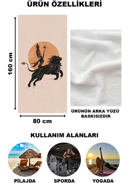 Astroloji Aslan Burcu Desenli Plaj Deniz Havlusu Peştamal 80 x 160 cm AST14 fiyatları