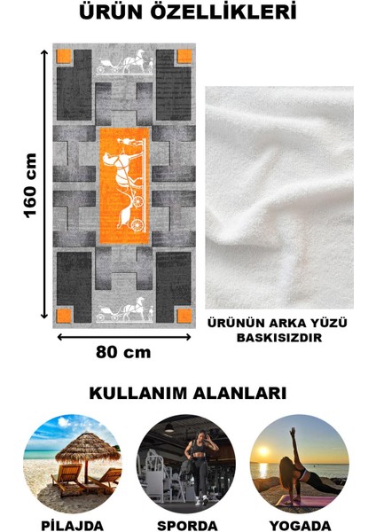Dekoratif Modern Desenli Plaj Deniz Havlusu Peştamal 80 x 160 cm LU x 45 fiyatları
