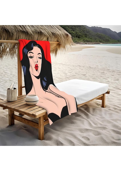 Dekoratif Modern Desenli Plaj Deniz Havlusu Peştamal 80 x 160 cm TRL01