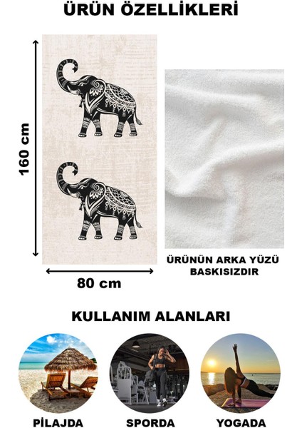 Dekoratif Modern Desenli Plaj Deniz Havlusu Peştamal 80x160 CM PSM04